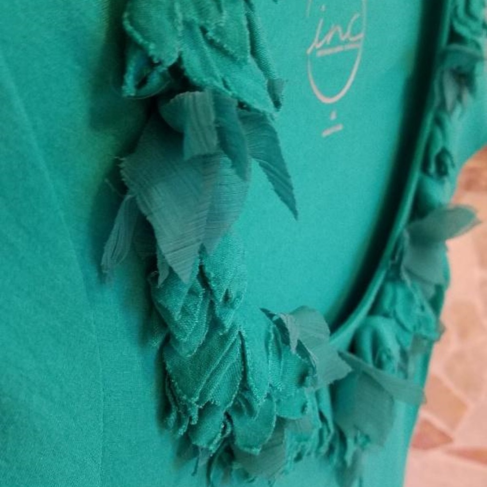 INC International - Turquoise Stretch Top - Picture 4 of 7